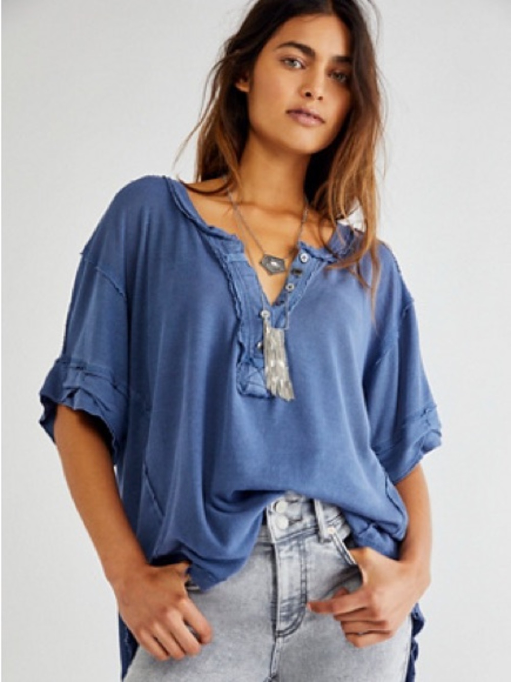 Free People Women’s Heritage Henley. Size Medium.